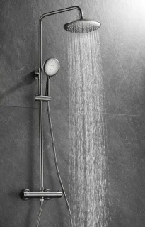 WEBO EUPHORIA Regendouche Gun Metal Thermostaatset
