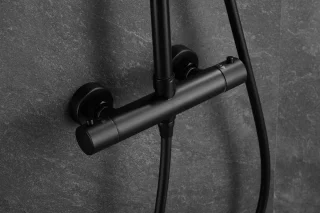 WEBO EUPHORIA Regendouche Mat Zwart Thermostaat Doucheset
