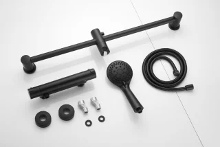 WEBO Eva doucheset thermostaat mat zwart 60 cm