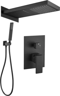 WEBO Luxe Regendoucheset Inbouw Mat Zwart 25cm