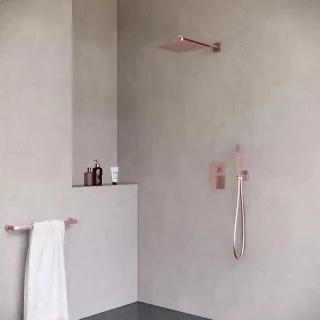 WEBO Rio Vierkant Inbouw Regendoucheset Mat Rosé 20cm
