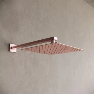 WEBO Rio Vierkant Inbouw Regendoucheset Mat Rosé 20cm