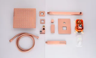WEBO Rio Vierkant Inbouw Regendoucheset Mat Rosé 20cm