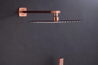 WEBO Rio Vierkant Inbouw Regendoucheset Mat Rosé 20cm