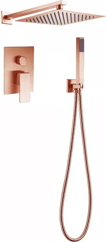 WEBO Rio Vierkant Inbouw Regendoucheset Mat Rosé 20cm review