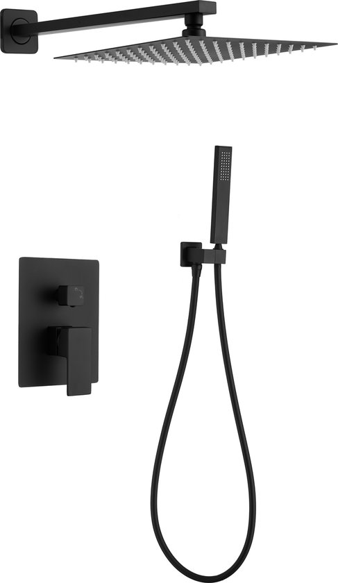 WEBO Rio Vierkant Inbouw Regendoucheset Mat Zwart 20cm review