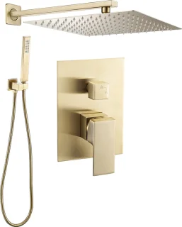 WEBO Rio Vierkant Regendoucheset Inbouw 20cm Mat Goud