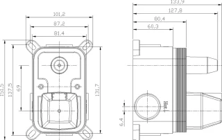 WEBO Rio Vierkant Regendoucheset Inbouw 20cm Mat Goud