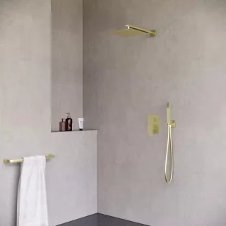 WEBO Rio Vierkant Regendoucheset Inbouw 20cm Mat Goud