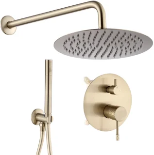 WEBO Valencia Inbouw Regendoucheset 25cm Mat Goud
