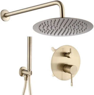 WEBO Valencia Inbouw Regendoucheset 25cm Mat Goud