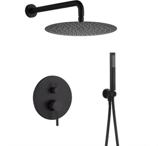 WEBO Valencia Inbouw Regendoucheset Mat Zwart 25cm