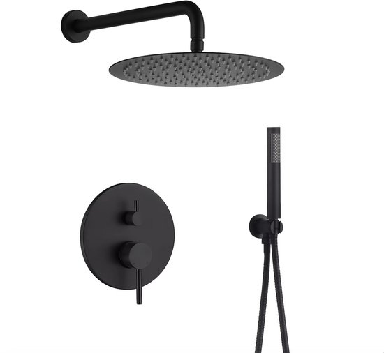 WEBO Valencia Inbouw Regendoucheset Mat Zwart 25cm review