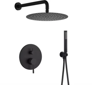 WEBO Valencia Inbouw Regendoucheset Mat Zwart 25cm