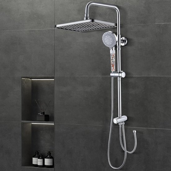 Whirlpool Douchezuil 304 RVS Verchroomd 28x18 cm Regendouche Vierkant