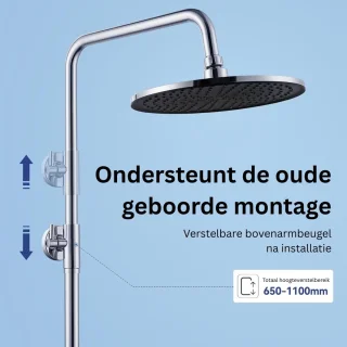 White-Label® Regendouche Zonder Kraan Zilver