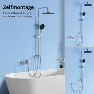 White-Label® Regendouche Zonder Kraan Zilver