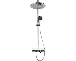 Wiesbaden Nuovo Opbouw Doucheset Chroom – complete regendouche met planchet
