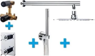 Wiesbaden One-Pack Inbouwthermostaat 133 Chroom 30 cm