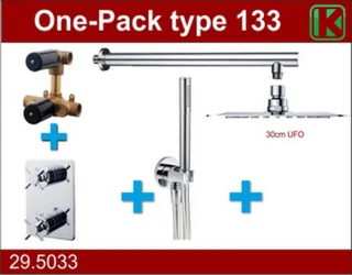 Wiesbaden One-Pack Inbouwthermostaat 133 Chroom 30 cm