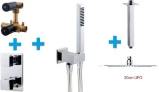 Wiesbaden One-Pack Inbouwthermostaat 133 Chroom 30 cm