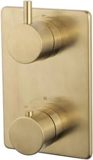 Wiesbaden One-Pack Inbouwthermostaat Rond 403 Geborsteld Messing 30 cm