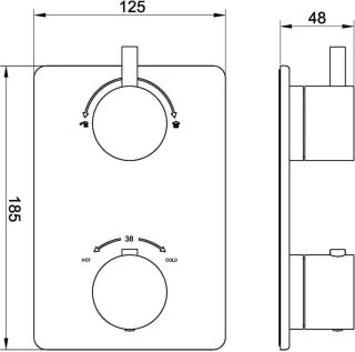 Wiesbaden One-Pack Inbouwthermostaat Rond 403 Geborsteld Messing 30 cm