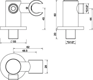Wiesbaden One-Pack Inbouwthermostaat Rond 403 Geborsteld Messing 30 cm