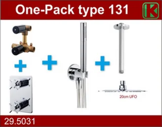 Wiesbaden One-Pack Inbouwthermostaat Type 131 Chroom 20 cm UFO