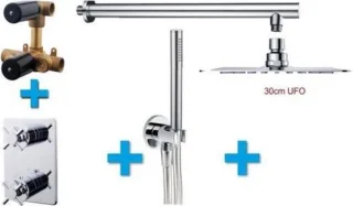 Wiesbaden One-Pack Inbouwthermostaat Type 132 Chroom 30 cm