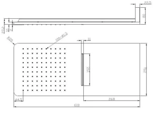 Wiesbaden Regendouche Type 116 Inbouw 24x55 cm