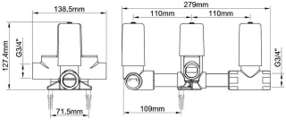 Wiesbaden Regendouche Type 116 Inbouw 24x55 cm
