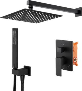 X6230-BK zwarte 3-functie doucheset 255 cm vierkant