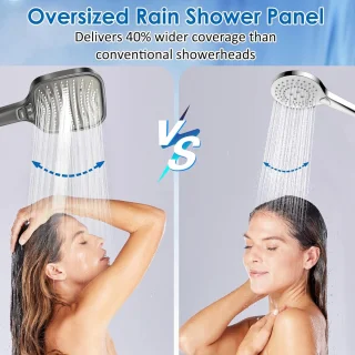 XXL Regendouchekop en Handdouche Grijs