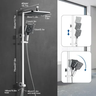 XXL Regendoucheset Chroom