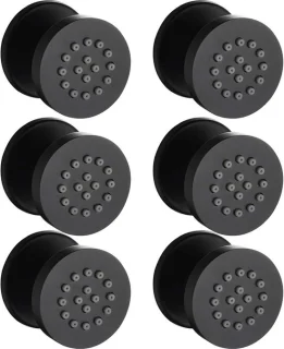 Zijdouches messing wanddouche jets 6 stuks zwart