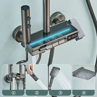 Zimoros Thermostatisch Douchesysteem Zwart