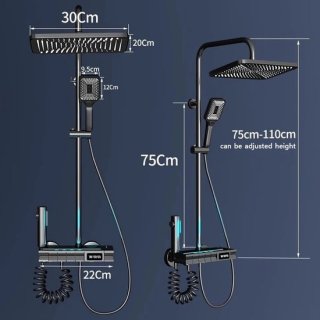 Zimoros Thermostatisch Douchesysteem Zwart — stijlvolle controle en comfort