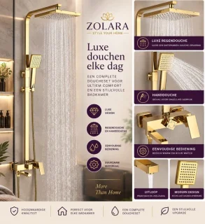 Zolara Luxe regendouche gouden douche set