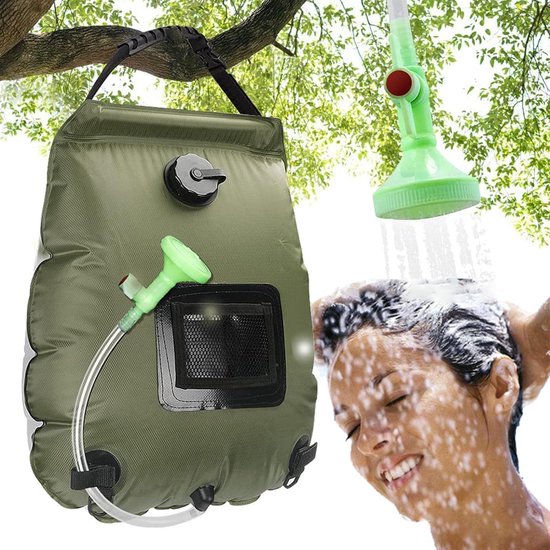 Zonne-douchetas 20L Campingdouche met Afneembare Slang