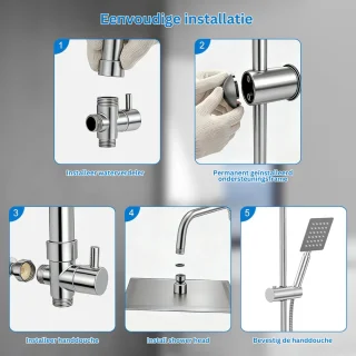 ZRNS® regendouchesysteem voor wandmontage
