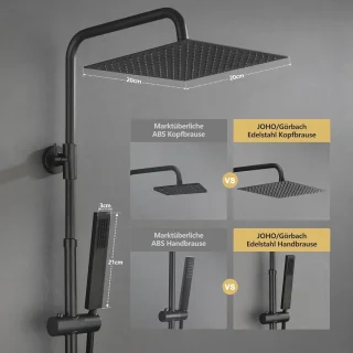 Zwart Regendoucheset met Handdouche