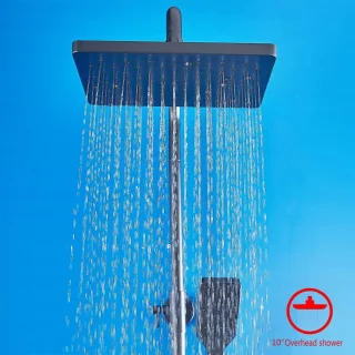 Zwart RVS Douchesysteem Regendouche 25x17cm Inclusief Handdouche