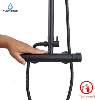 Zwart RVS Douchesysteem Regendouche 25x17cm Inclusief Handdouche