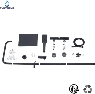 Zwart RVS Douchesysteem Regendouche 25x17cm Inclusief Handdouche