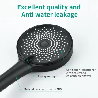 Zwarte handdouche Ø110 mm