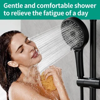 Zwarte handdouche Ø110 mm