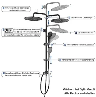 Zwarte RVS Doucheset