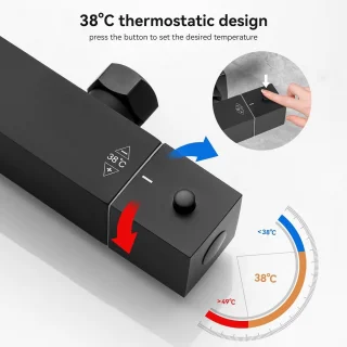 Zwarte Thermostaatdoucheset