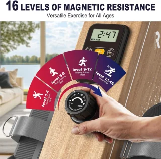 Magnetisch Roeitoestel voor Thuis met Bluetooth Monitor - 16 Weerstandsniveaus en Compact Ontwerp